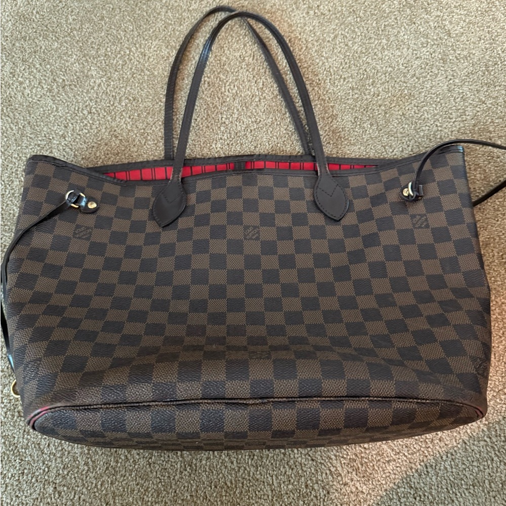 Designer Louis Vuitton  Checkered Tote Bag